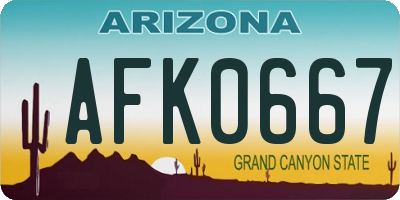 AZ license plate AFK0667