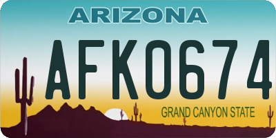 AZ license plate AFK0674