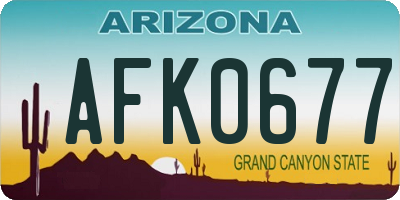 AZ license plate AFK0677