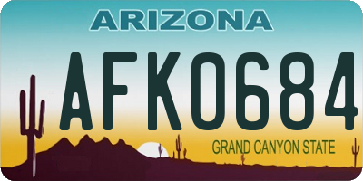 AZ license plate AFK0684