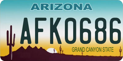AZ license plate AFK0686
