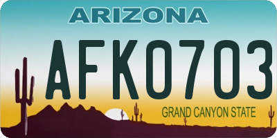 AZ license plate AFK0703