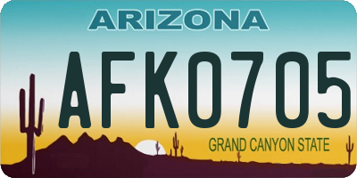 AZ license plate AFK0705