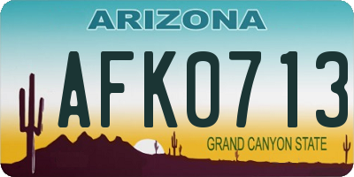AZ license plate AFK0713