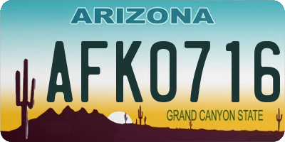 AZ license plate AFK0716