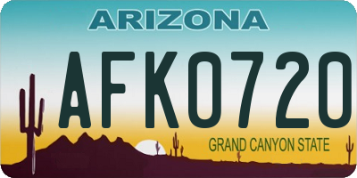 AZ license plate AFK0720