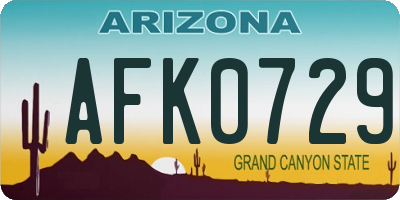 AZ license plate AFK0729