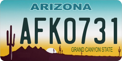AZ license plate AFK0731