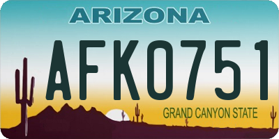 AZ license plate AFK0751