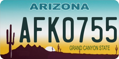 AZ license plate AFK0755
