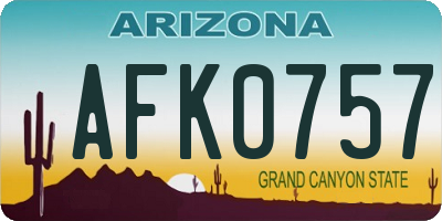 AZ license plate AFK0757