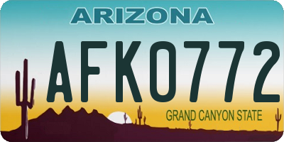 AZ license plate AFK0772