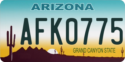 AZ license plate AFK0775