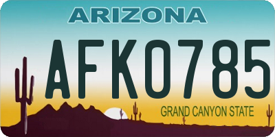 AZ license plate AFK0785