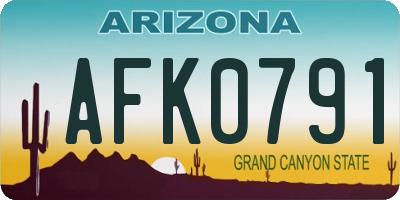 AZ license plate AFK0791