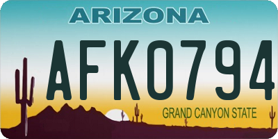 AZ license plate AFK0794