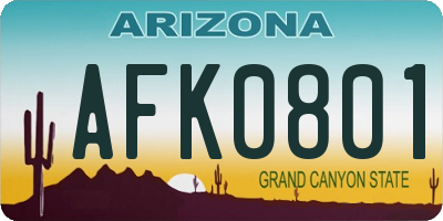 AZ license plate AFK0801