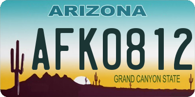 AZ license plate AFK0812