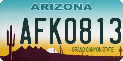AZ license plate AFK0813