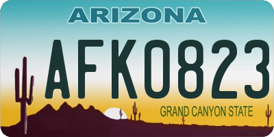AZ license plate AFK0823