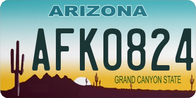 AZ license plate AFK0824