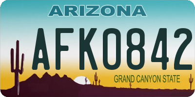 AZ license plate AFK0842