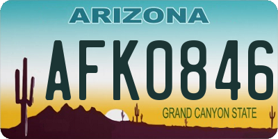 AZ license plate AFK0846
