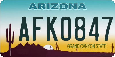 AZ license plate AFK0847
