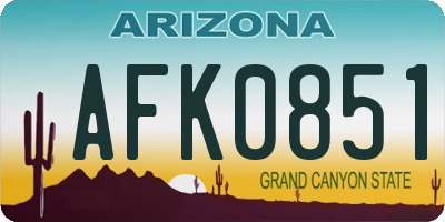 AZ license plate AFK0851