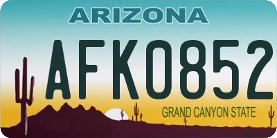 AZ license plate AFK0852