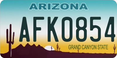 AZ license plate AFK0854