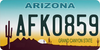 AZ license plate AFK0859