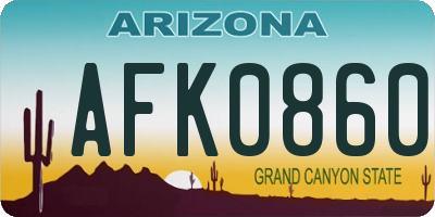 AZ license plate AFK0860