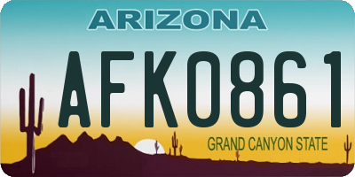 AZ license plate AFK0861
