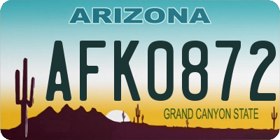 AZ license plate AFK0872
