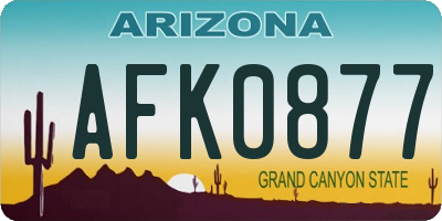 AZ license plate AFK0877
