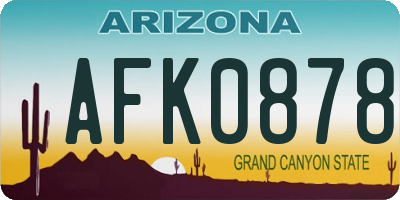 AZ license plate AFK0878