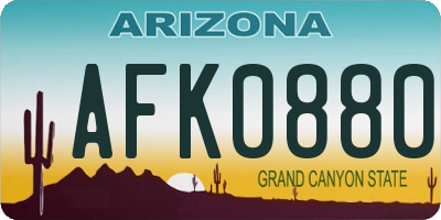 AZ license plate AFK0880