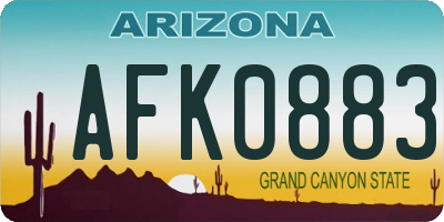 AZ license plate AFK0883
