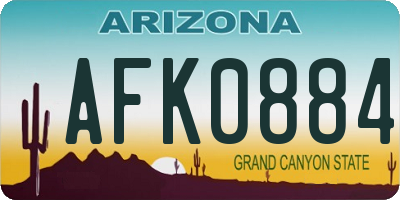 AZ license plate AFK0884