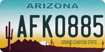 AZ license plate AFK0885