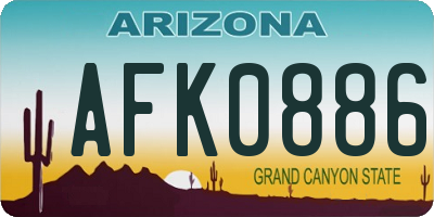 AZ license plate AFK0886