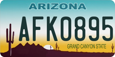 AZ license plate AFK0895