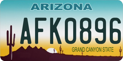 AZ license plate AFK0896