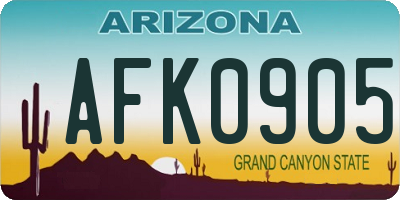 AZ license plate AFK0905