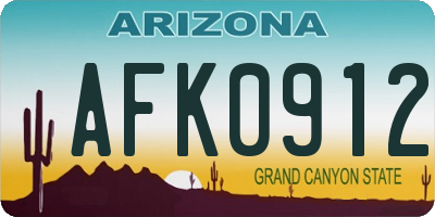 AZ license plate AFK0912