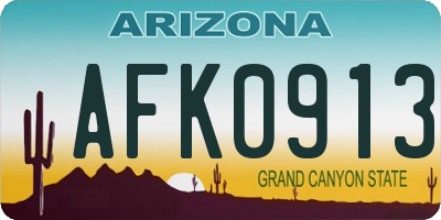 AZ license plate AFK0913