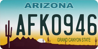 AZ license plate AFK0946