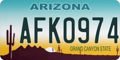 AZ license plate AFK0974