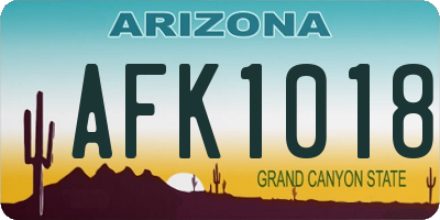 AZ license plate AFK1018